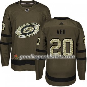 Carolina Hurricanes Sebastian Aho 20 Adidas 2017-2018 Camo Groen Authentic Shirt - Mannen